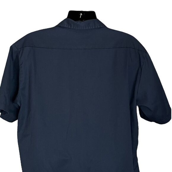 Dickies Navy Short Sleeve Button Down Work Shirt Straight Hem, size X-Large - Picture 4 of 7